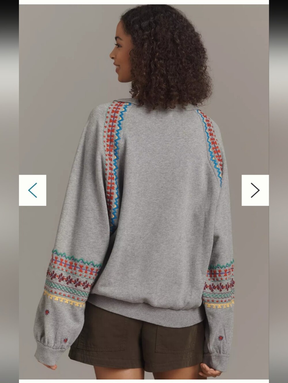 Embroidered Pullover Sweatshirt Country Scene Pilcro Anthropologie 100% Cotton - Picture 3 of 14